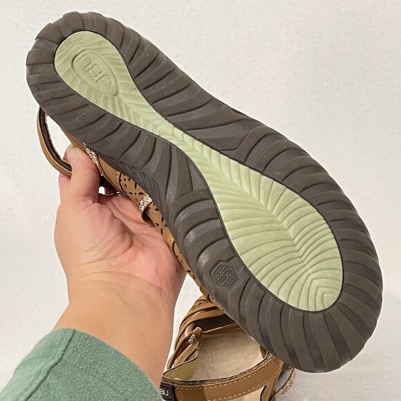 JBU Memory Foam Sandals Womens 11 M Brown Cushioned Comfort Arch Support - Picture 3 of 10
